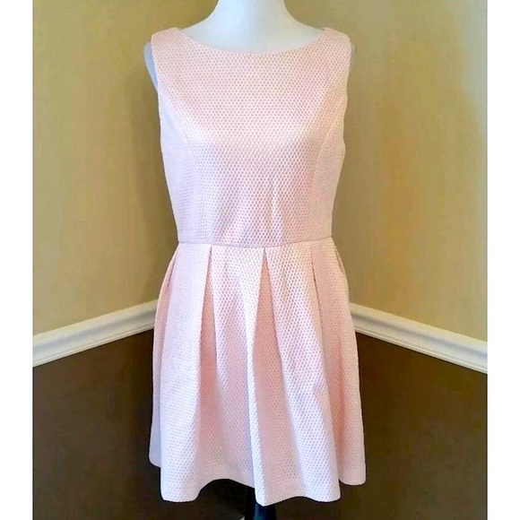 Ixia Pale Pink Textured Pleated Sleeveless Dress Size Large New from ModCloth - Picture 1 of 9